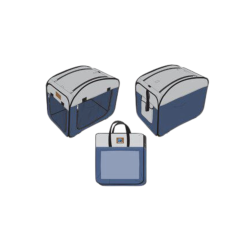 Nylon Hundebur Popup Bl/Gr 80 x 52 x 66 cm.