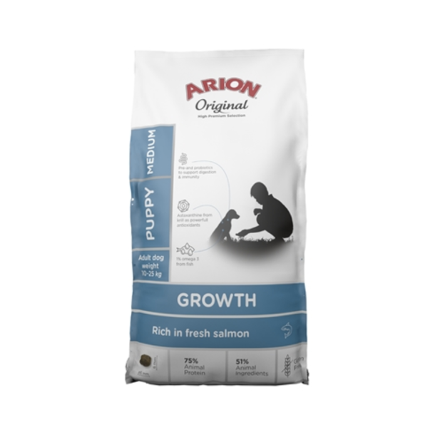 Arion Puppy Growth Medium Fisk 12 kg.