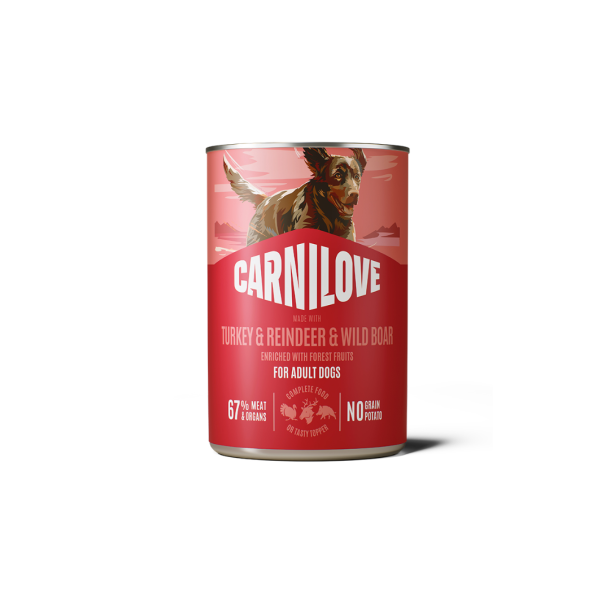 Carnilove D�sefoder kalkun/rensdyr/vildsvin 400g.