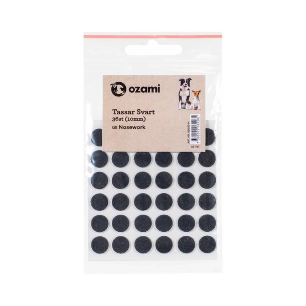 Ozami Filt knapper sort til Nosework 36 stk.
