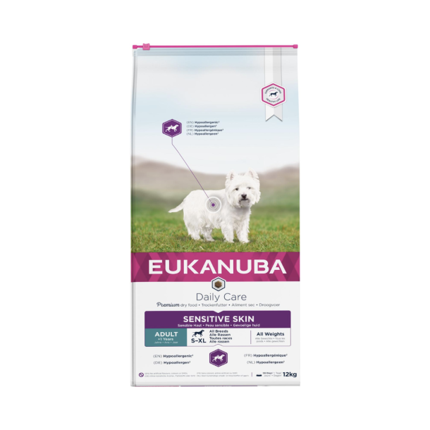 Eukanuba DailyCare All Breeds Sensitive Skin 12 kg.