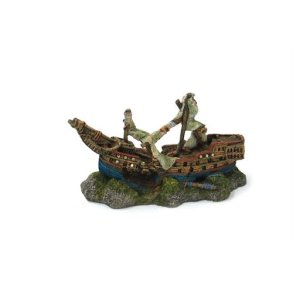 Akvarie dekoration  Skibvrag 19,7 x 9 12 cm.