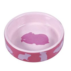 Hamster Vand/madskl i keramik Rosa