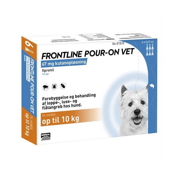 Frontline Vet Hund mod lopper - 6 pipetter