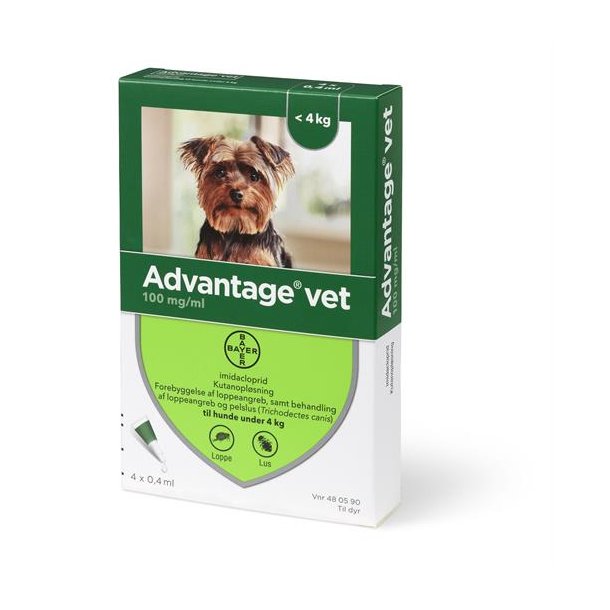 Advantage Loppemiddel Hund op til 4 kg.