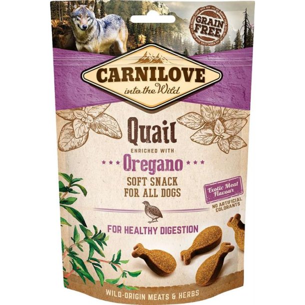 Carnilove blde snack , med Vagtel og oregano 200g.