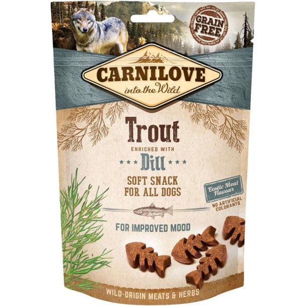 Carnilove blde snack , med rred og dild 200g.