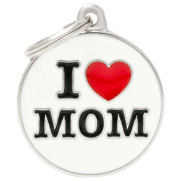 My family Hundetegn charms "I Love Mom" 4 cm.