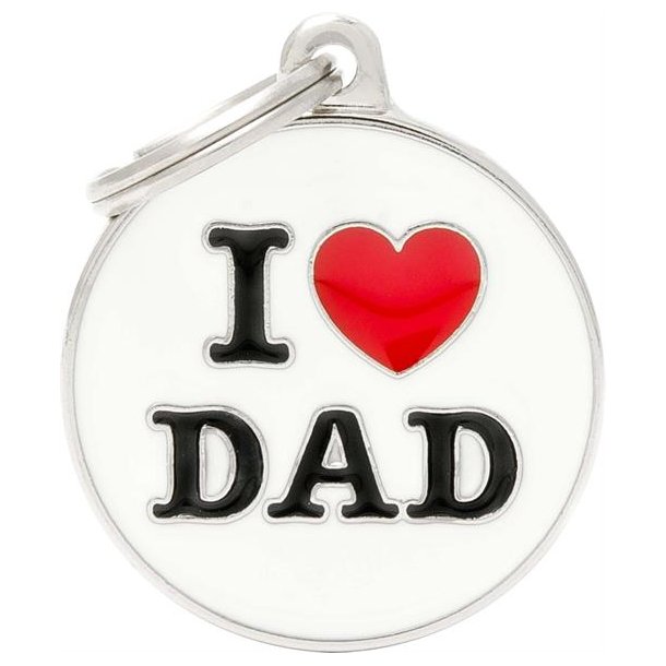 My family Hundetegn charms "I love dad" 4 cm.