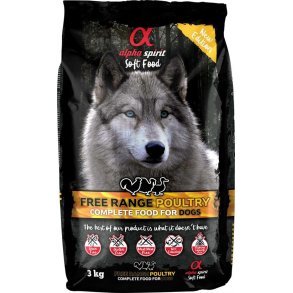 Alpha Spirit Fjerkr komplet Semi-mois hundefoder/godbidder glutenfri FRST P LAGER IGEN START DEC.