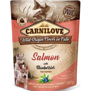 Carnilove Pate Puppy Laks og Blbr 300 g.