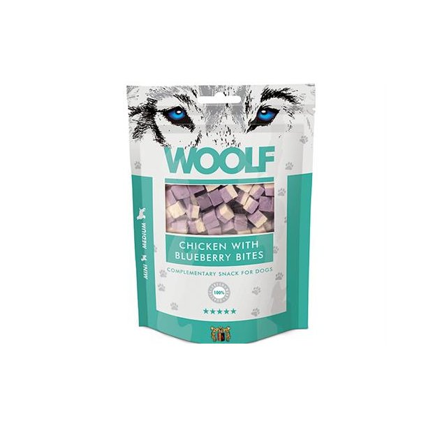 Woolf kylling og bl�b�r sm� Godbidder 100 g.