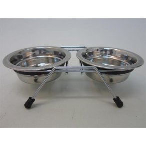 Hundeskle p stativ. 2 x  0,47 liter