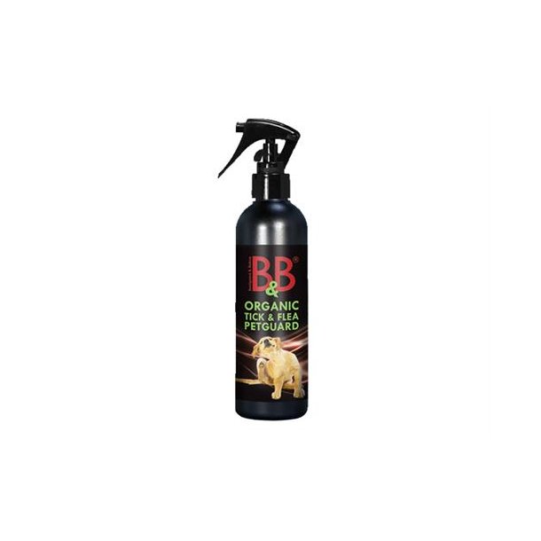 B&B Petguard Tick &amp; Flea  kologisk Loppe/Plejemiddel 300 ml. m/sprjte.