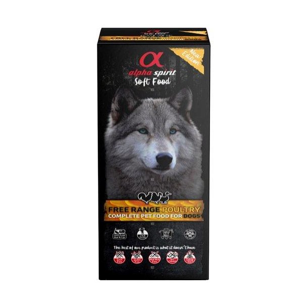 Alpha Spirit Chicken komplet hundefoder 9,0 kg. 42 x 200g.