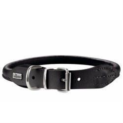 Hunter hundehalsbnd i elg skind