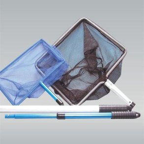 Jbl Havedamsnet , med grove masker 35 x 30 cm , sort m/ teleskop skaft  190 cm.