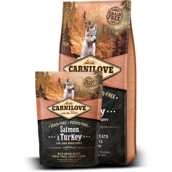 Carnilove Fuldfoder til hvalpe (store racer) Laks og Kalkun Kornfri