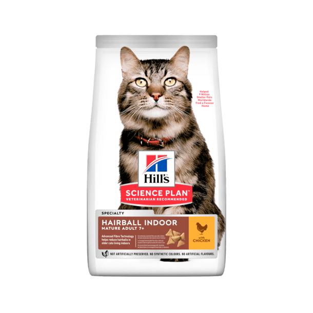 Hill's Science Plan Feline Mature Adult 7+ Hairball Control Chicken 2,5 kg.